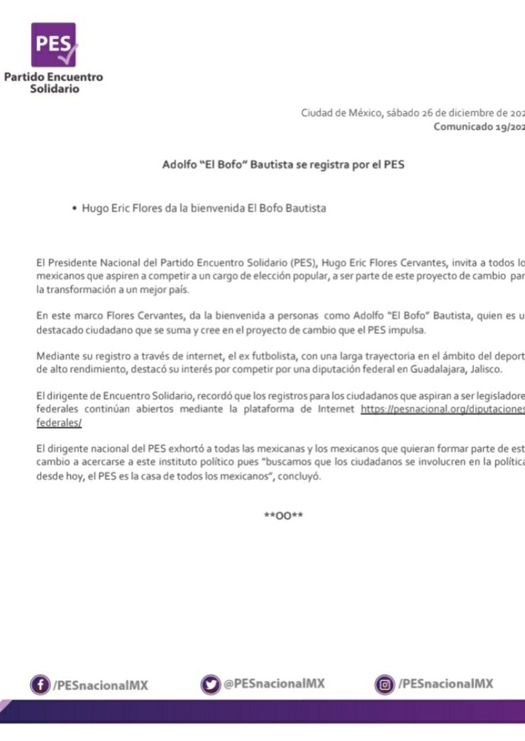 Comunicado del Partido Esperanza Solidaria Comunicado del Partido Esperanza Solidaria