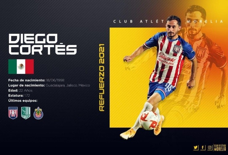 Diego Cortés a Morelia en Liga Expansión MX Diego Cortés a Morelia en Liga Expansión MX