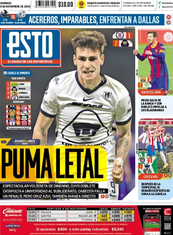 Chivas repechaje Liga MX portada ESTO Chivas repechaje Liga MX portada ESTO