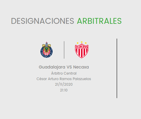 Arbitro del Chivas vs Necaxa en Liga MX Arbitro del Chivas vs Necaxa en Liga MX