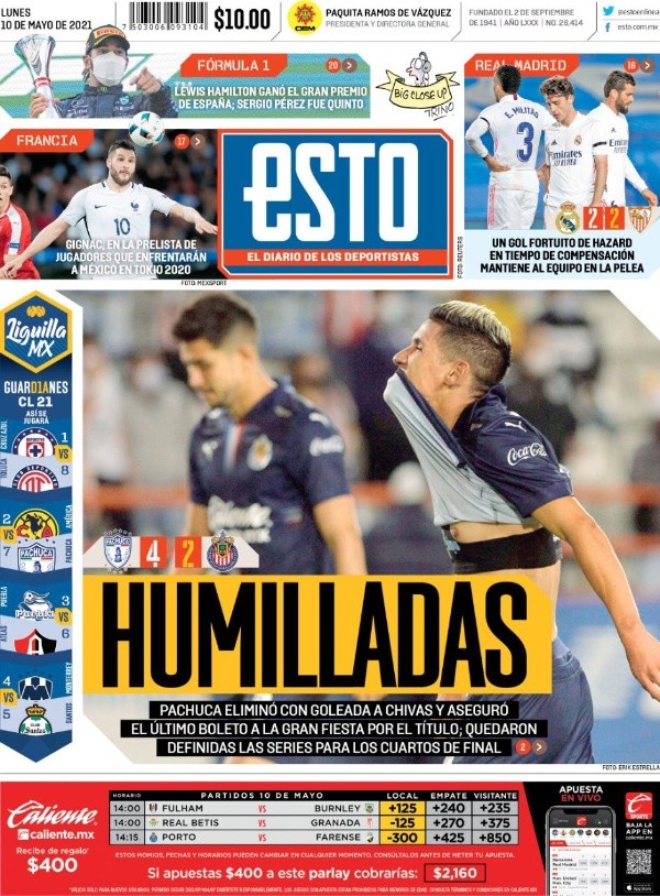 Portada del diario Esto Portada del diario Esto